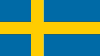 Swedish flag with a blue field and a yellow Scandinavian cross.