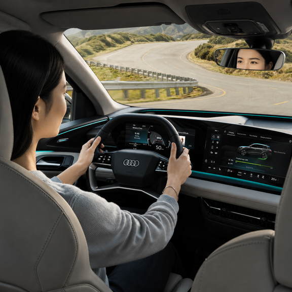 Display view cockpit Audi Q6 SUV e-tron