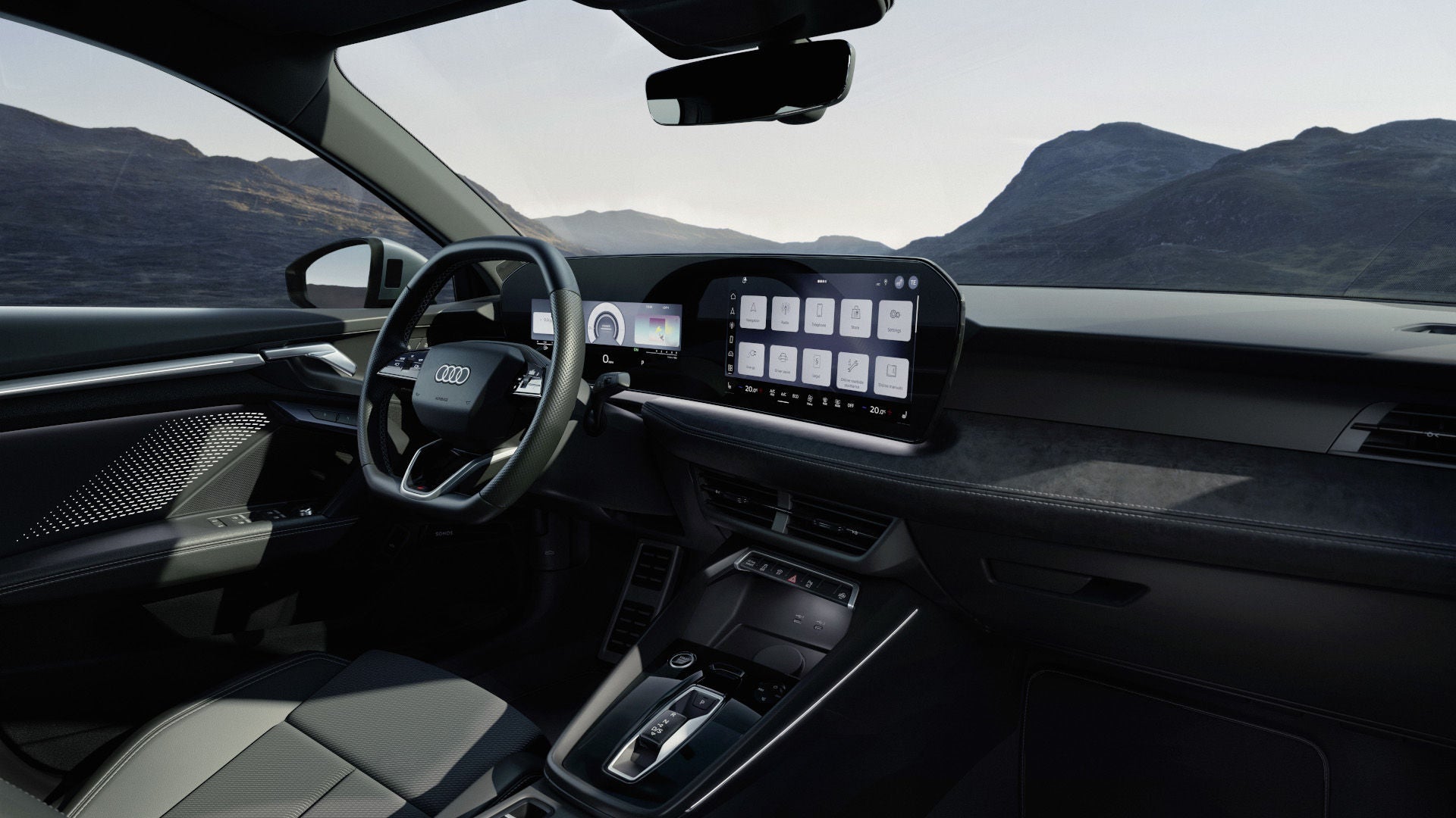 Dashboard van de A3 allstreet e-hybrid.