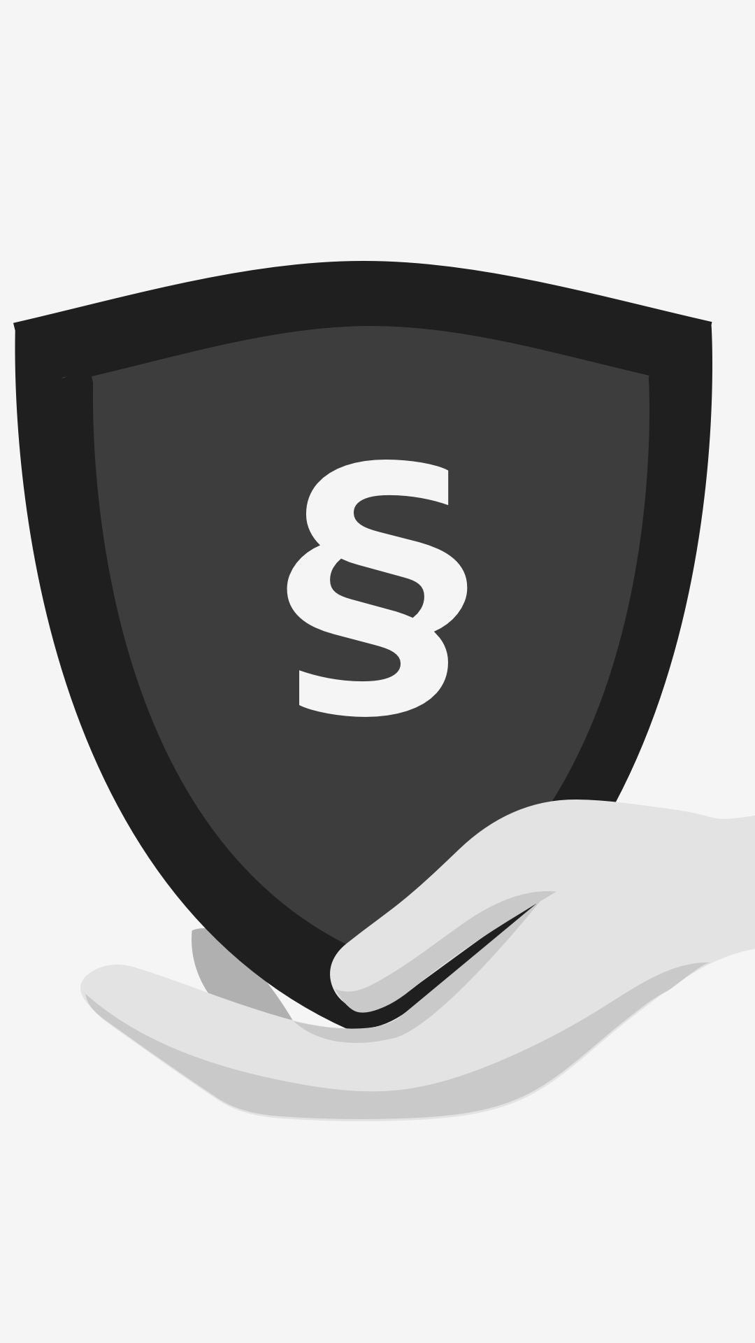 Icon: Hand holding a sign with paragraph