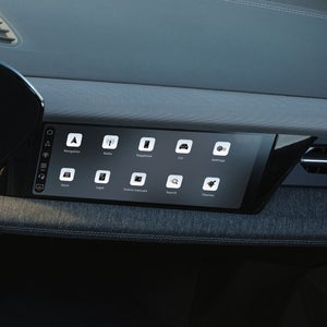 Close-up of the MMI passenger display showing the menu.