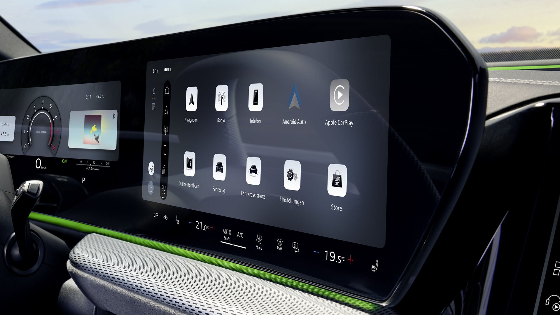 Nahaufnahme des MMI touch-Displays.