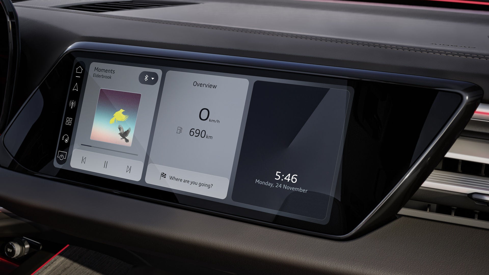 Foto de la pantalla del copiloto del Audi A6. 