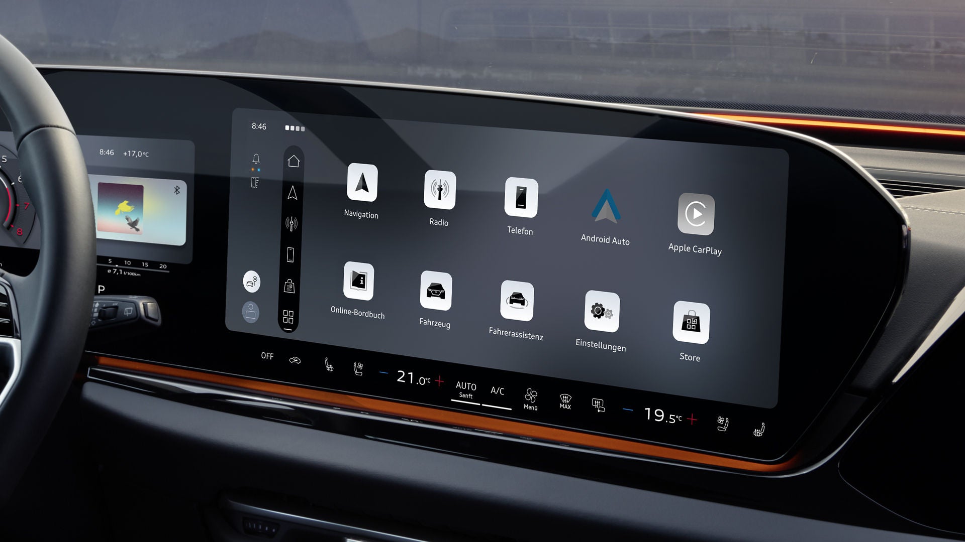 Nahaufnahme des MMI touch-Displays.