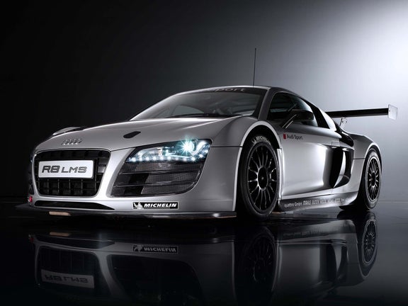 A studio picture showing the original Audi R8 LMS.