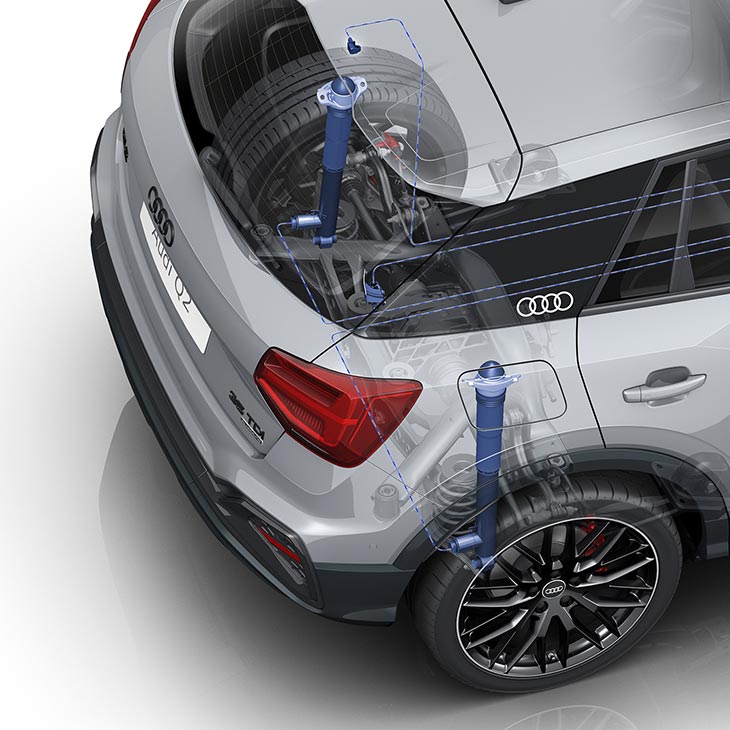 Foto de unos amortiguadores Audi de Recambios Originales Audi. 