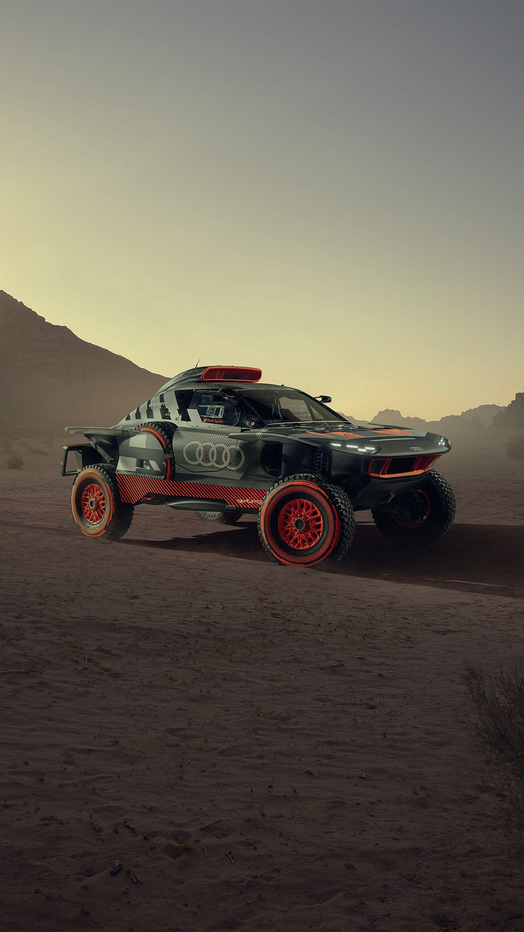 Foto de la parte frontal del Audi RS Q e-tron E2.