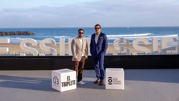 Rodrigo Olmedo y Kike Maíllo en la presentación de “El Triplete”. 