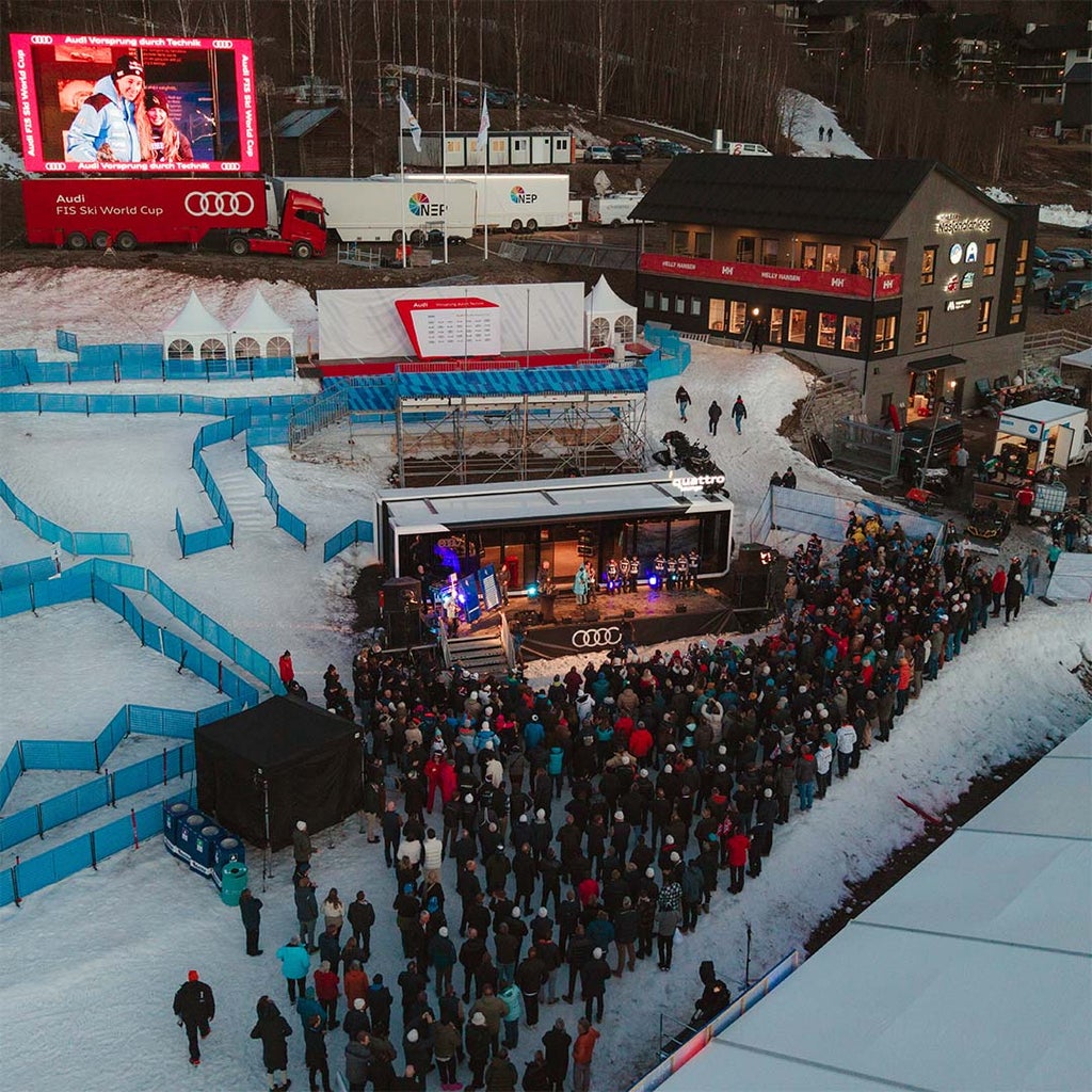 Audi quattro lounge på Hafjell under World Cup 2025.