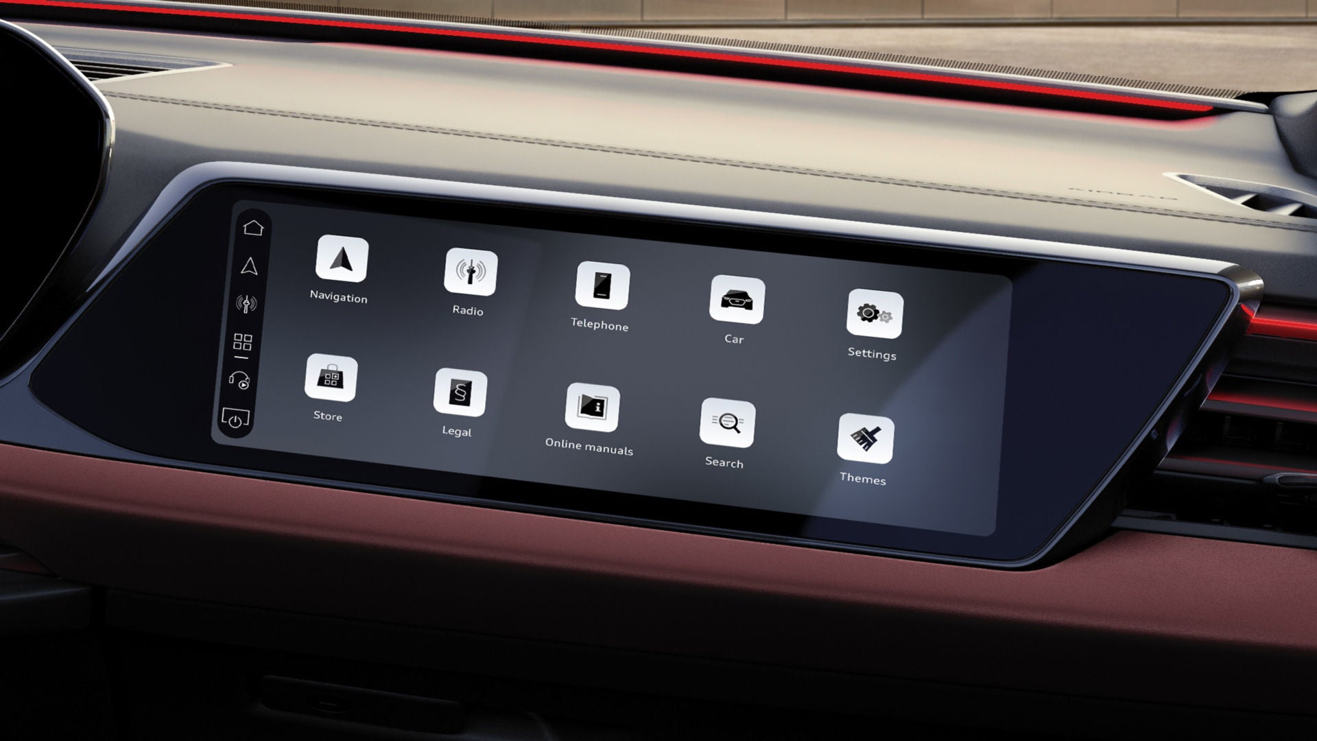 Foto de la pantalla del copiloto del Audi S5. 