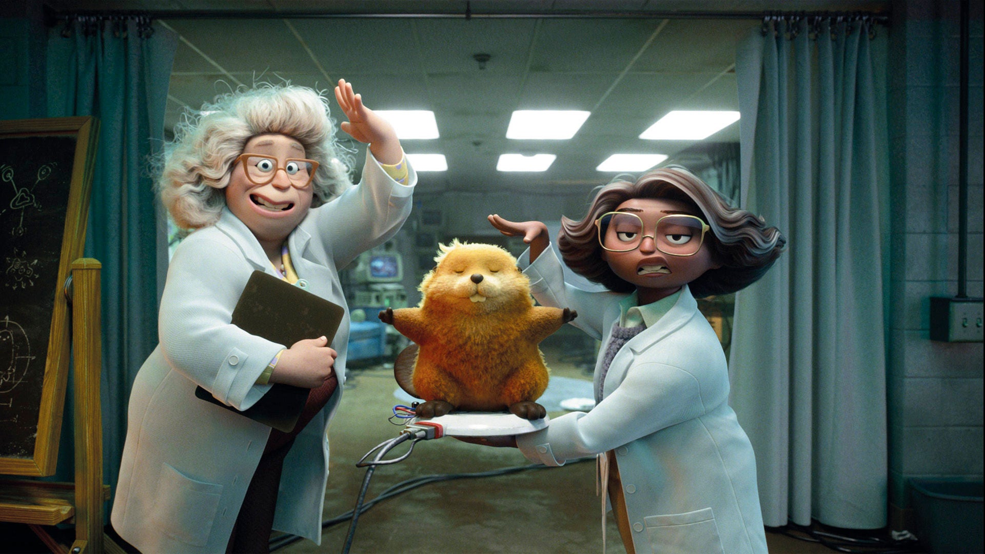 Zwei Wissenschaftlerinnen präsentieren ihr neuestes Projekt: ein künstliches Tier. 