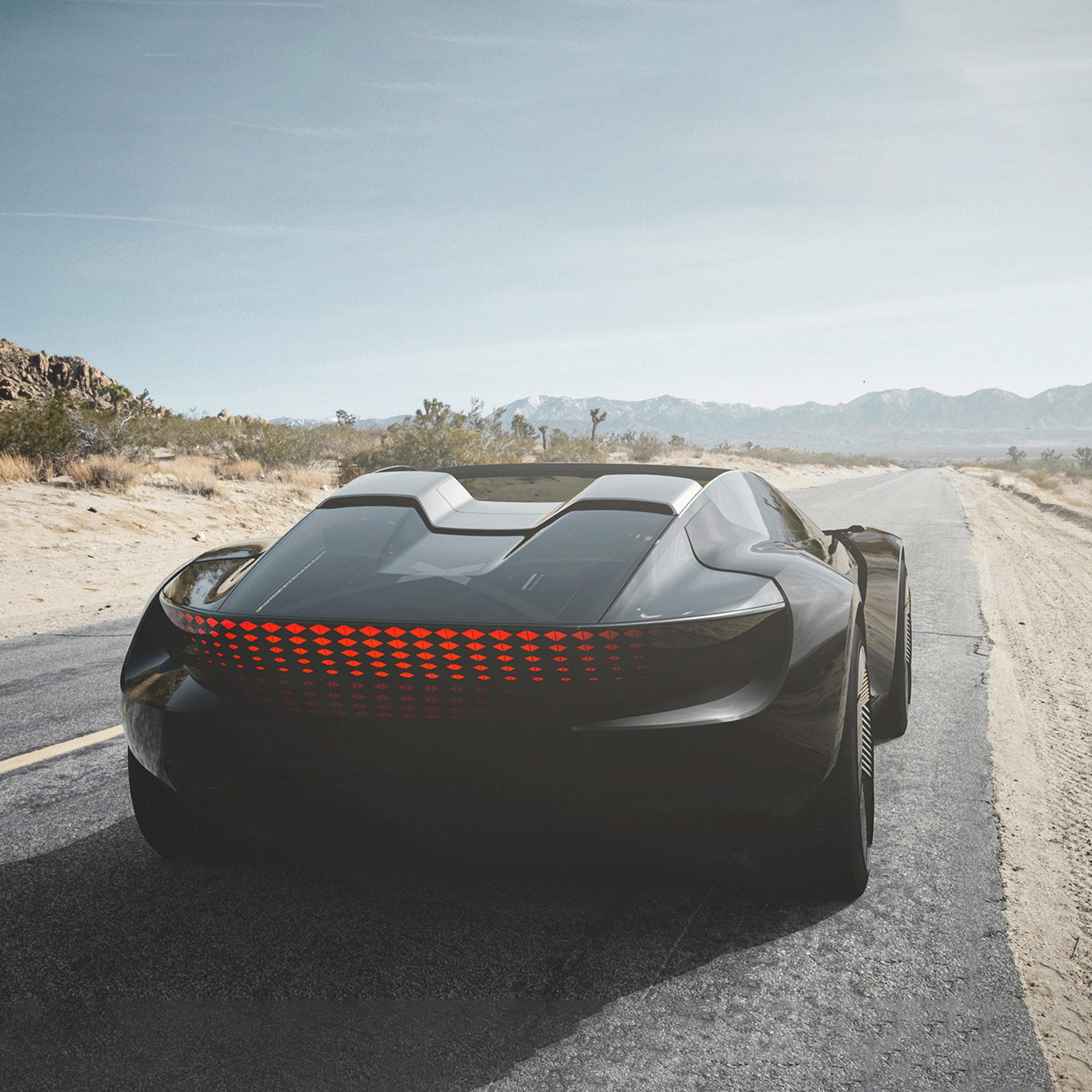 Audi drives on a road