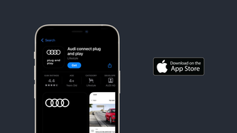 An iPhone displaying Connect plug & play on the iOS App store