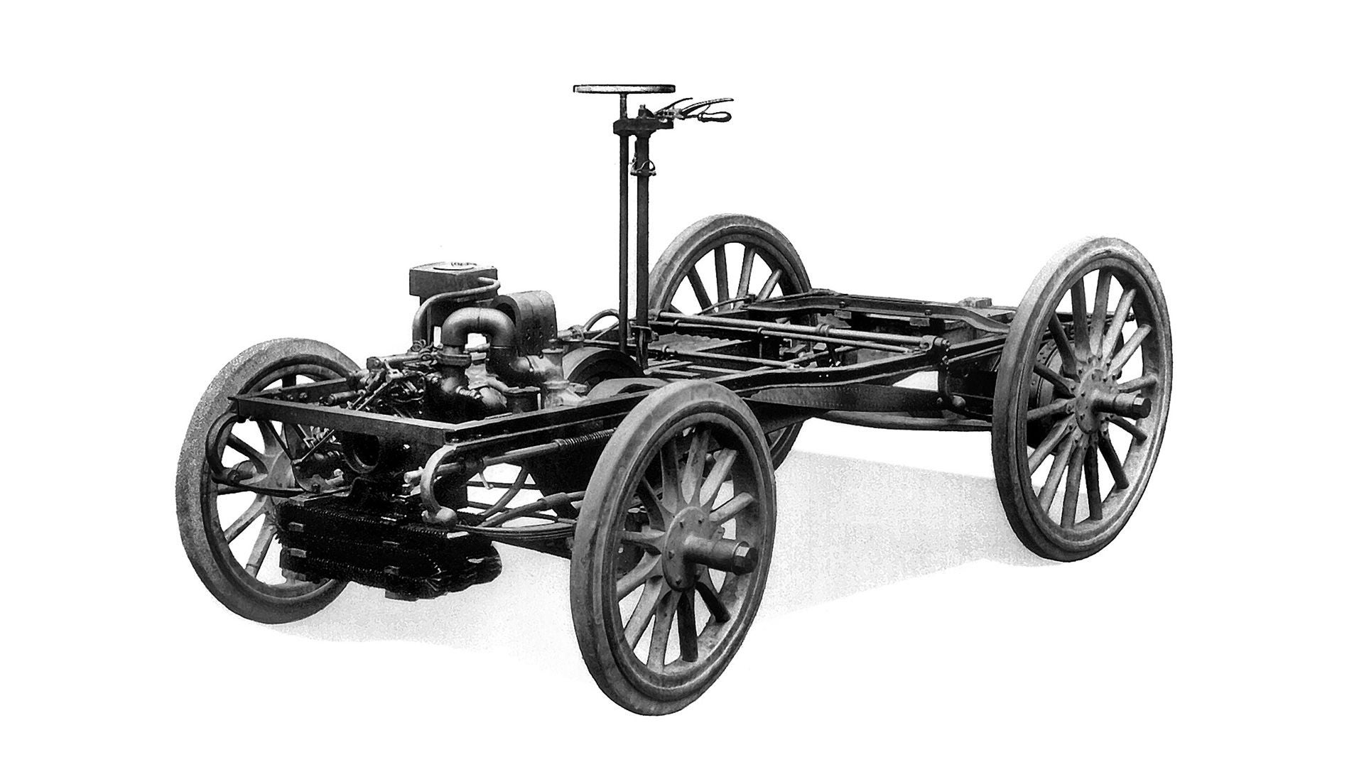 Illustration of the Horch 1 on a grey and white background