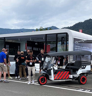 People with an e-rickshaw