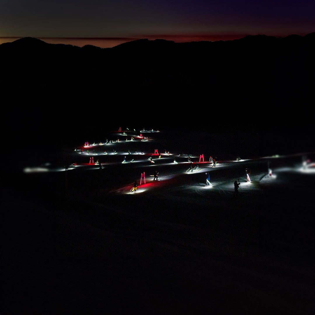 Foto del evento de nieve Audi e-tron ski night. 