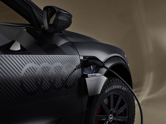 Charging socket on the Audi Q8 e-tron edition Dakar.