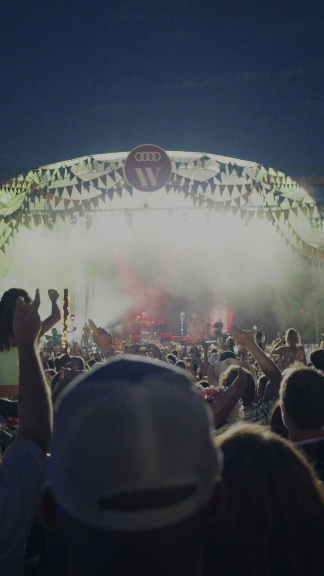 Audi presents wilderness with Audi logo and tent at "Wilderness" event