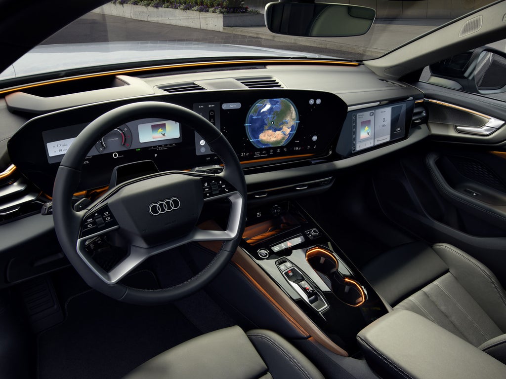 View of the A5 Avant cockpit from the driver's perspective.