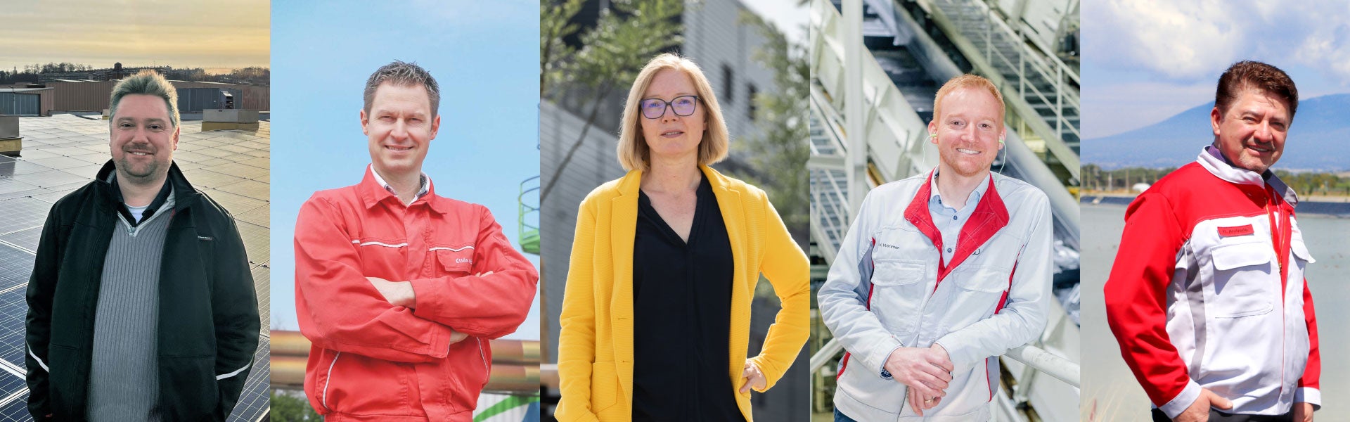 Portraits of the interview partners at the various Audi sites