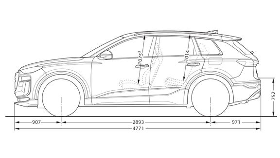 SQ6 SUV e-tron sivulta