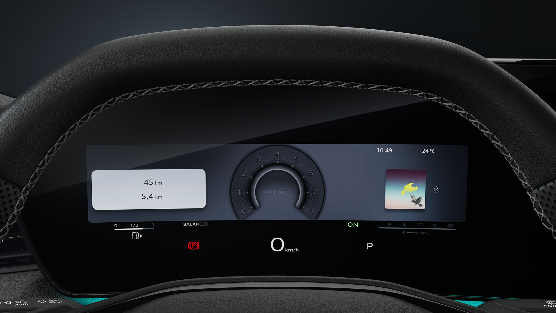 Närbild på Audi virtual cockpit plus.