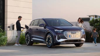 Family charging Q4 e-tron car at home