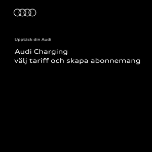 Audi Charging: Instruktionsvideon använder tydliga animationer och skärmbilder för att visa hur du väljer tariff och skapar ett abonnemang i Audi Charging.