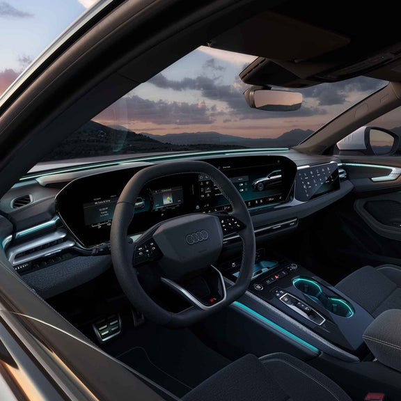 Vooraanzicht van het MMI-display in de Audi A5 Berline