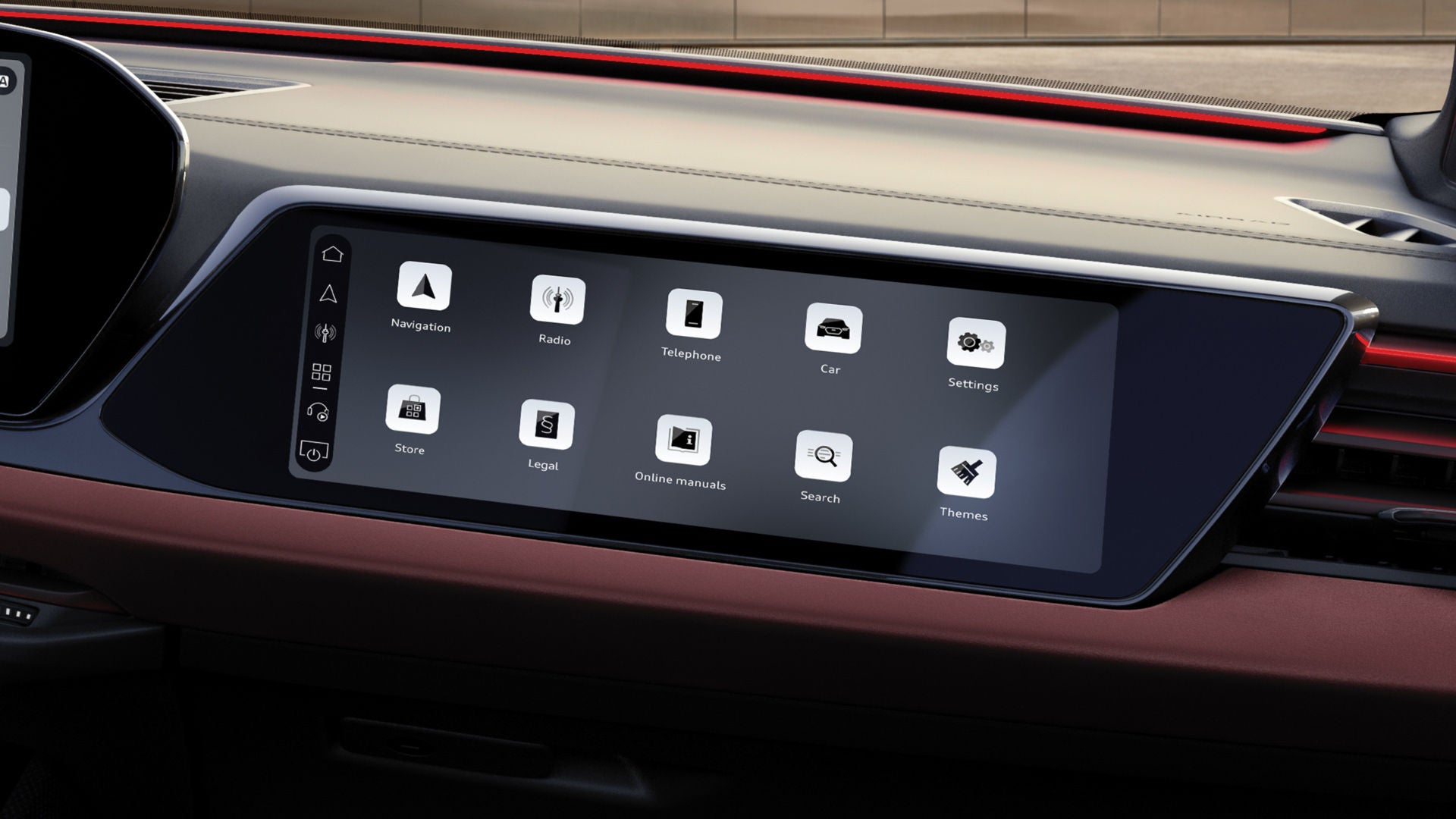 Foto de la pantalla del copiloto del Audi S5 Avant. 