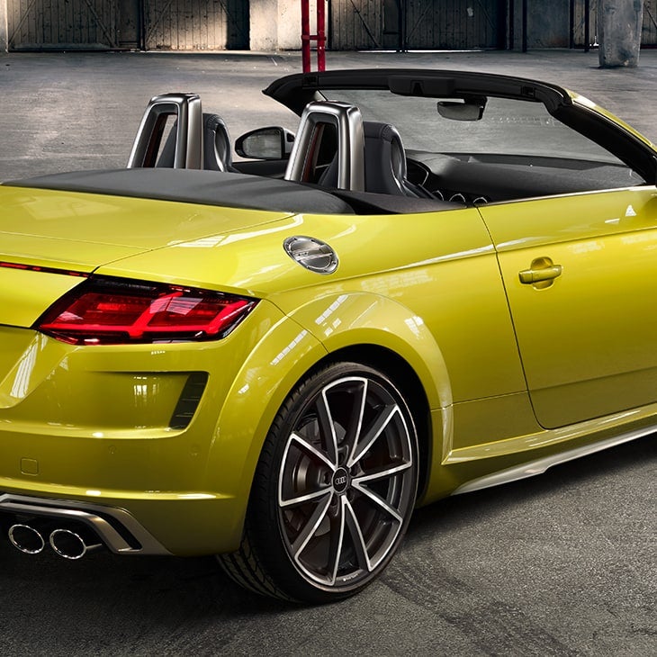 Opened fabric top of the Audi TTS Roadster