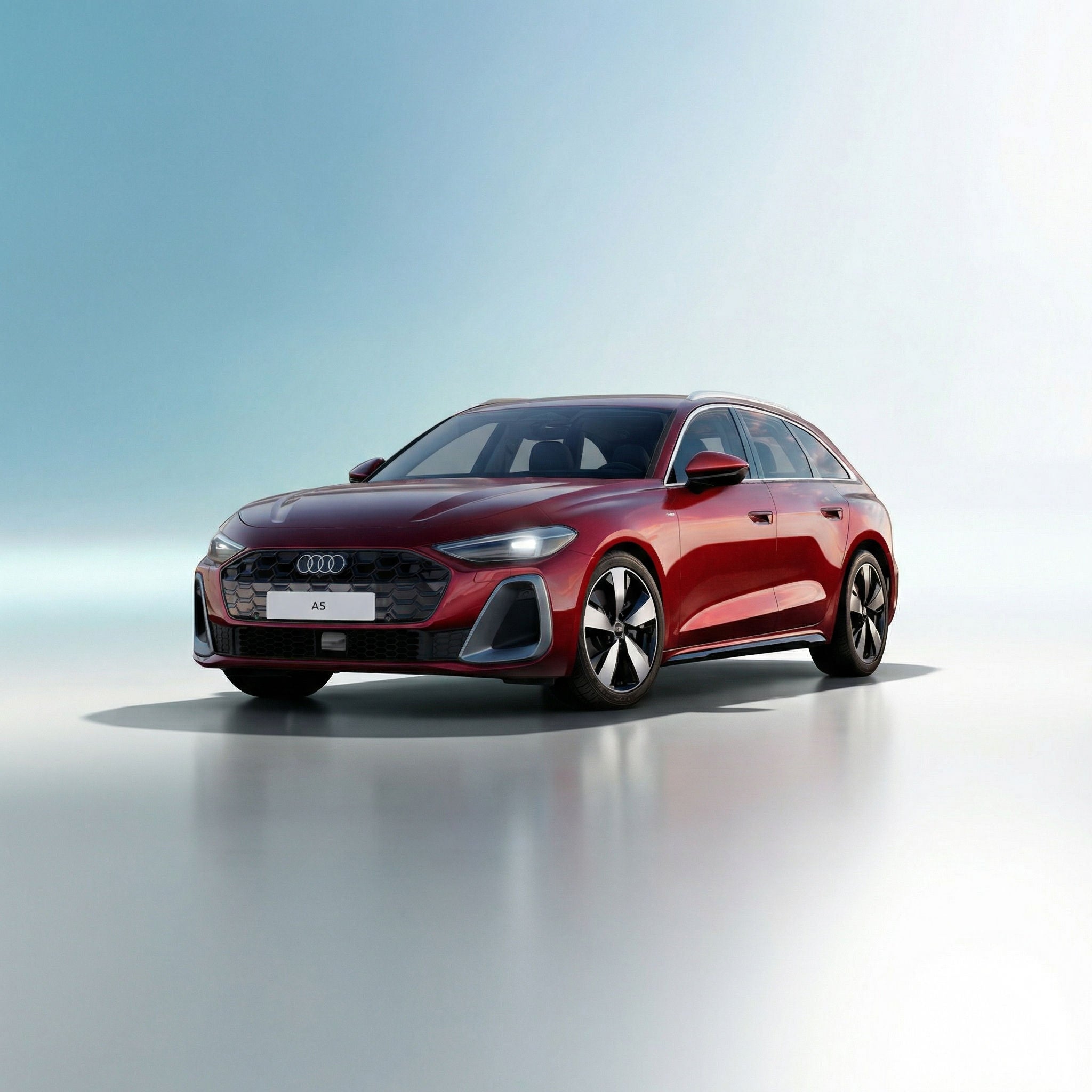 3/4 Ansicht eines roten Kombis