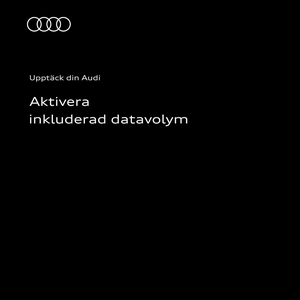 Aktivera inkluderad datavolym i din Audi: Instruktionsvideon använder tydliga animationer och skärmbilder för att visa hur du aktiverar den inkluderade datavolymen i din Audi.
