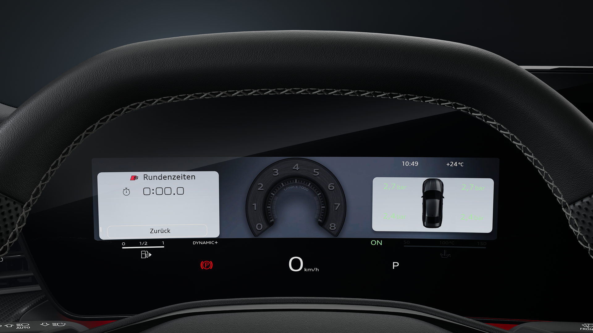 Nahaufnahme des Audi virtual cockpit plus.