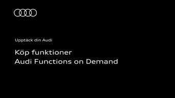 Köp funktioner med Audi Functions on Demand: Instruktionsvideon använder tydliga animationer och skärmbilder för att visa hur du köper funktioner i Audi Functions on Demand.