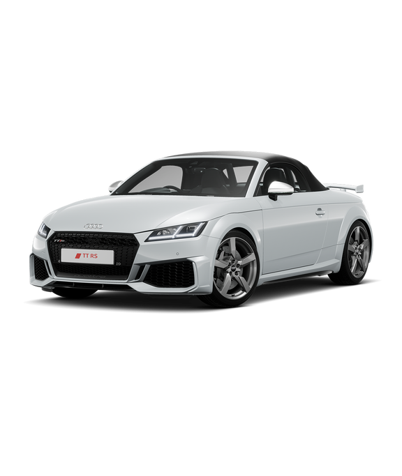 White Audi TT on transparent background with trim.