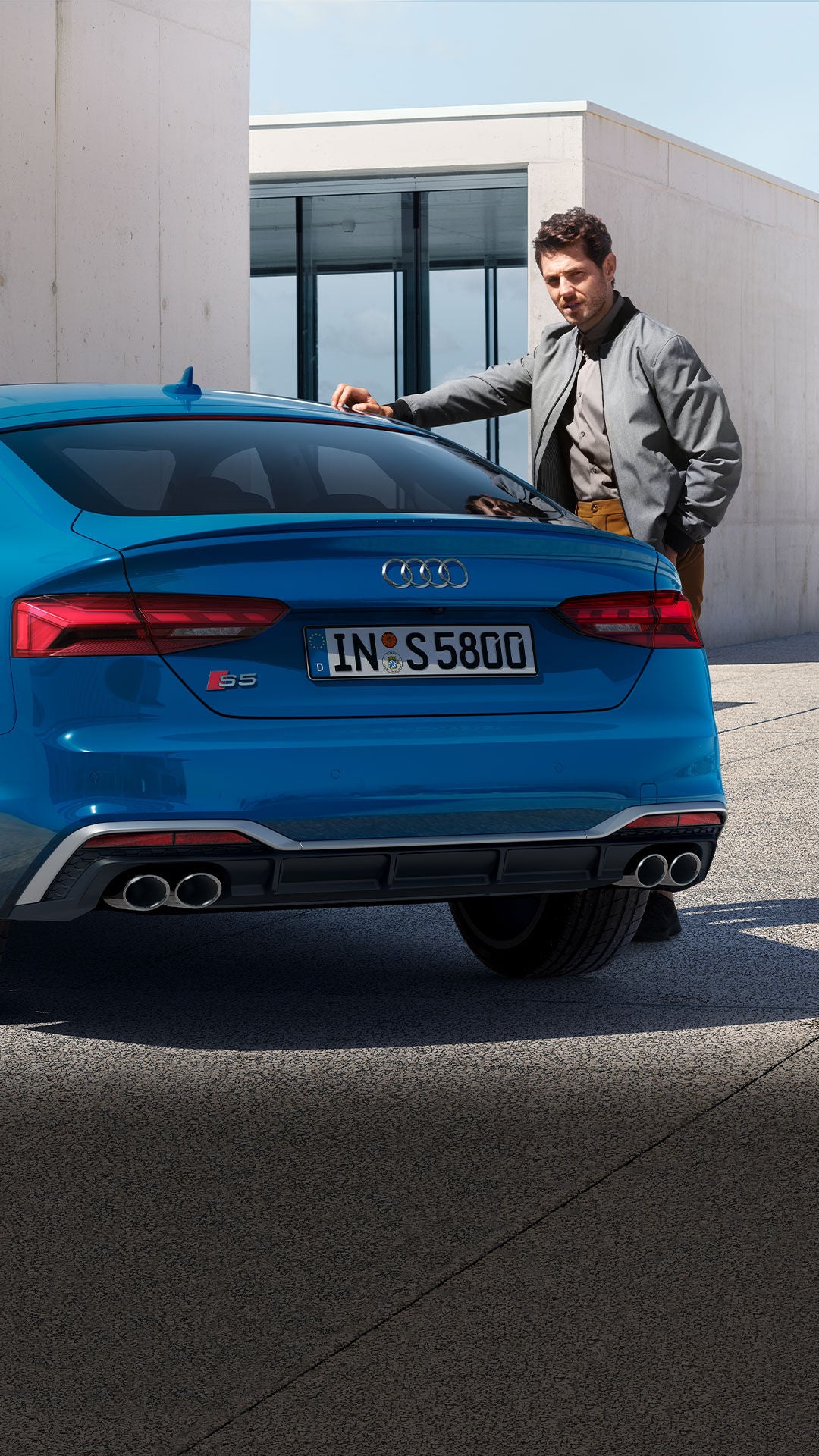 Rear view of the Audi S5 Sportback