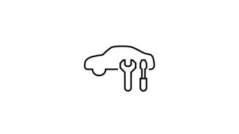 Information symbol and an animated wrench