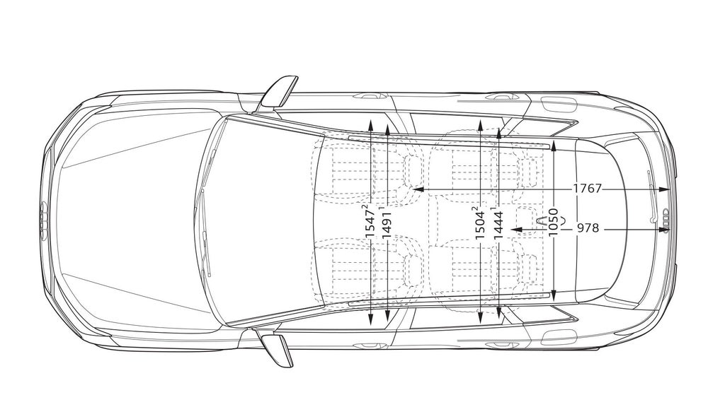 Audi SQ6 e-tron mått från ovan