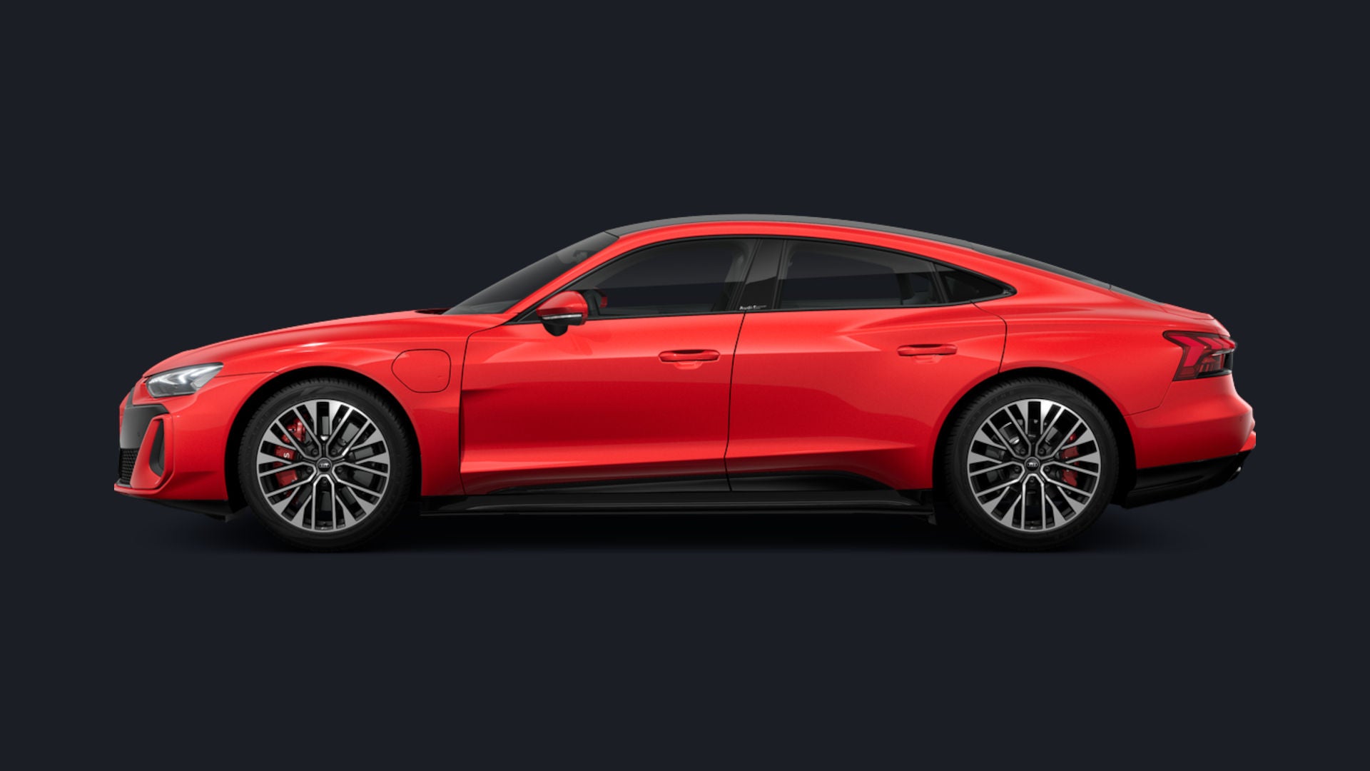 Zijaanzicht van de S e-tron GT