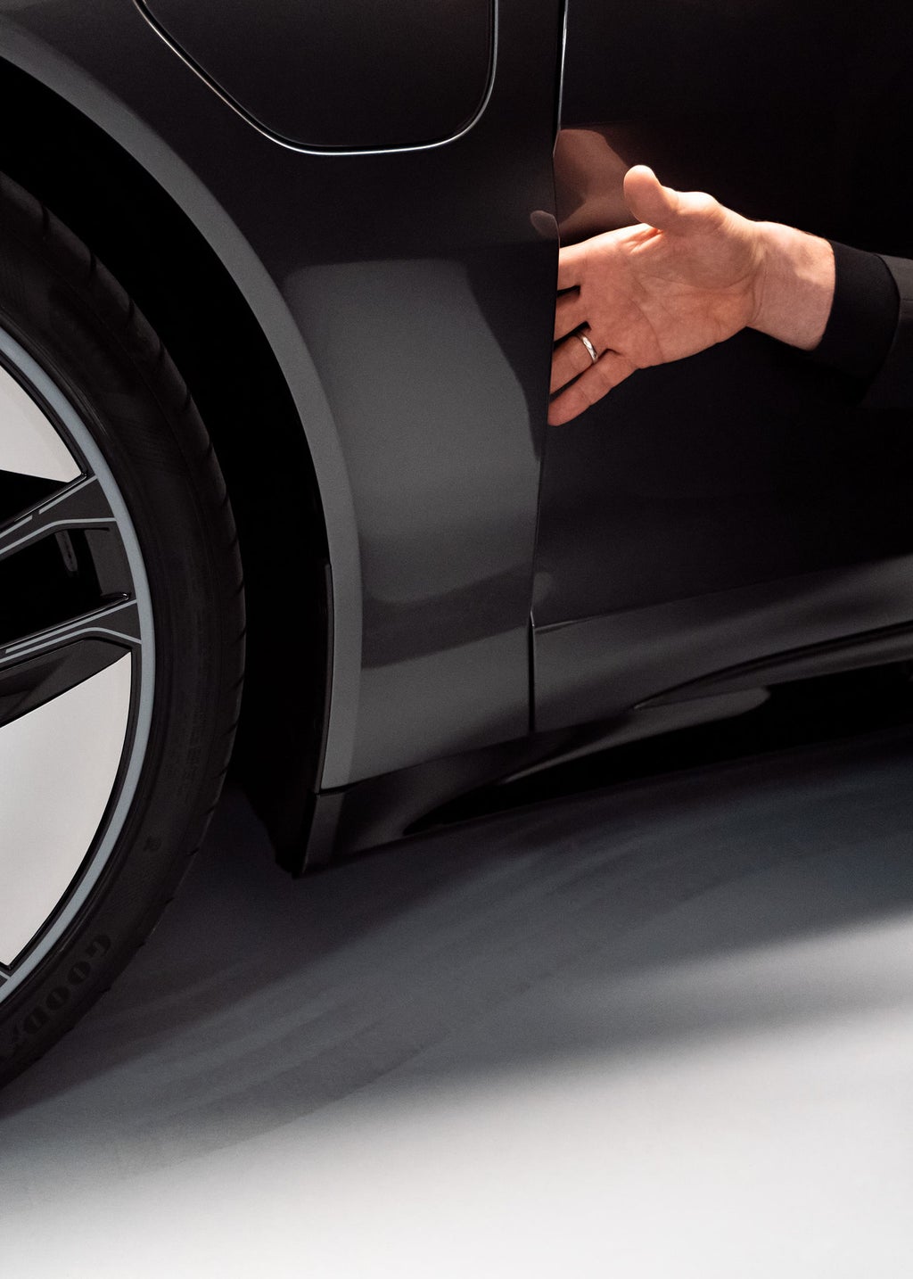 Close-up van de Audi RS e-tron GT.