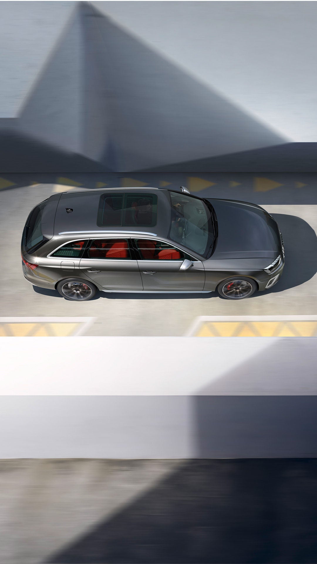 Dynamic top view Audi S4 Avant