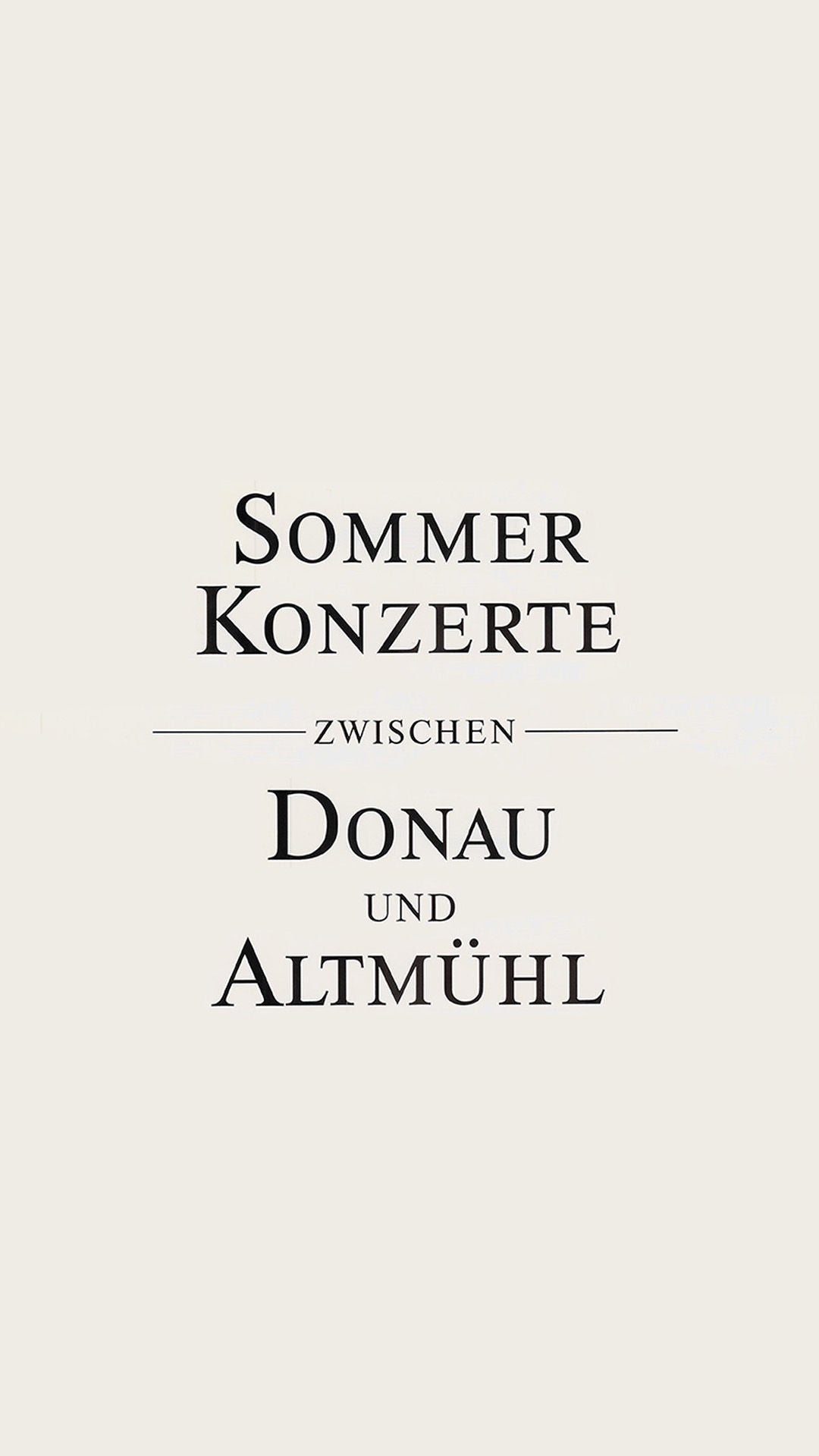 Schwarzes Logo Sommerkonzerte zwischen Donau und Altmühlen auf beigen Hintergrund.
