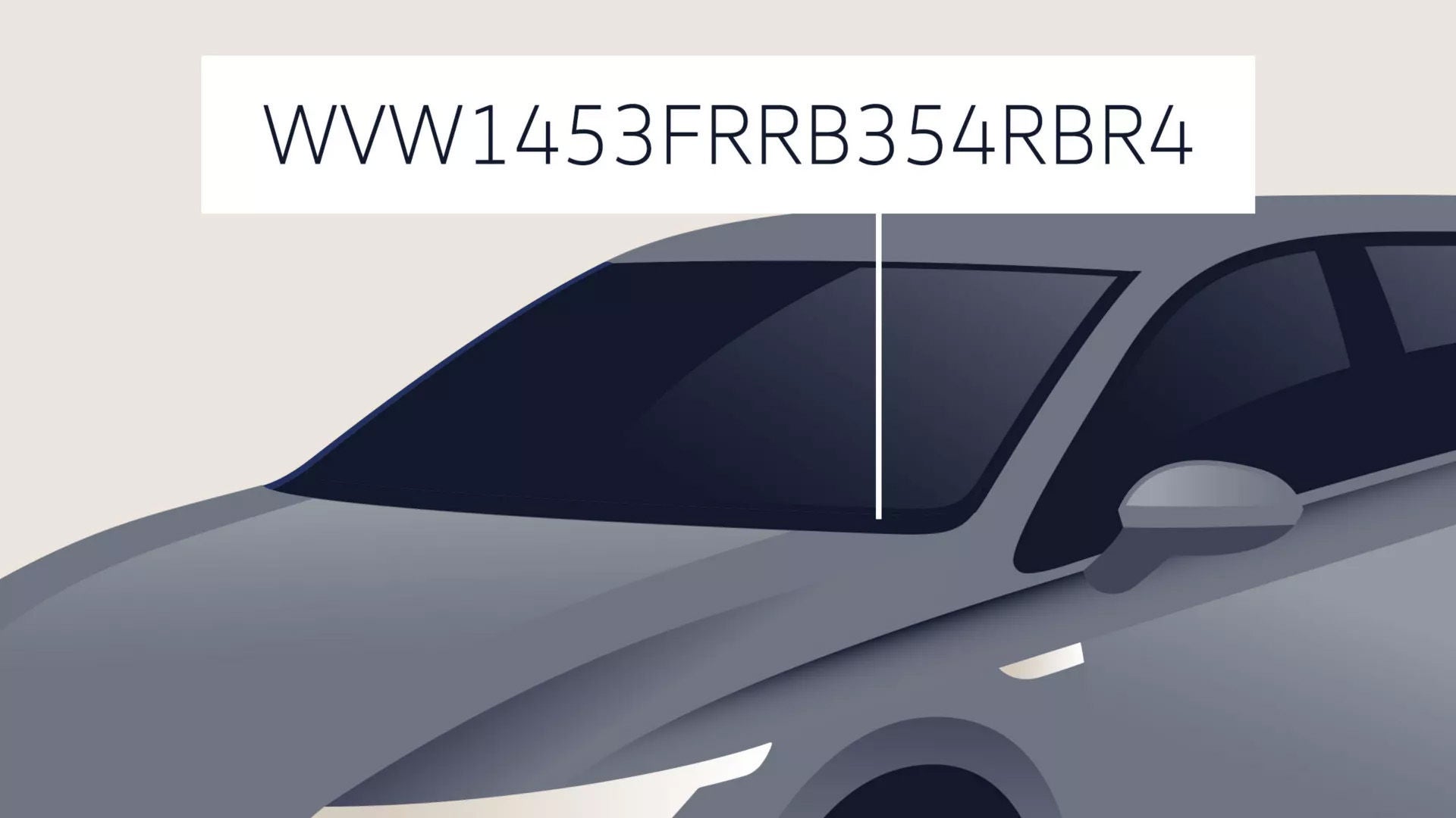 Audi VIN number locator on car