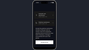 The myAudi app displaying the 'Activate Service' button