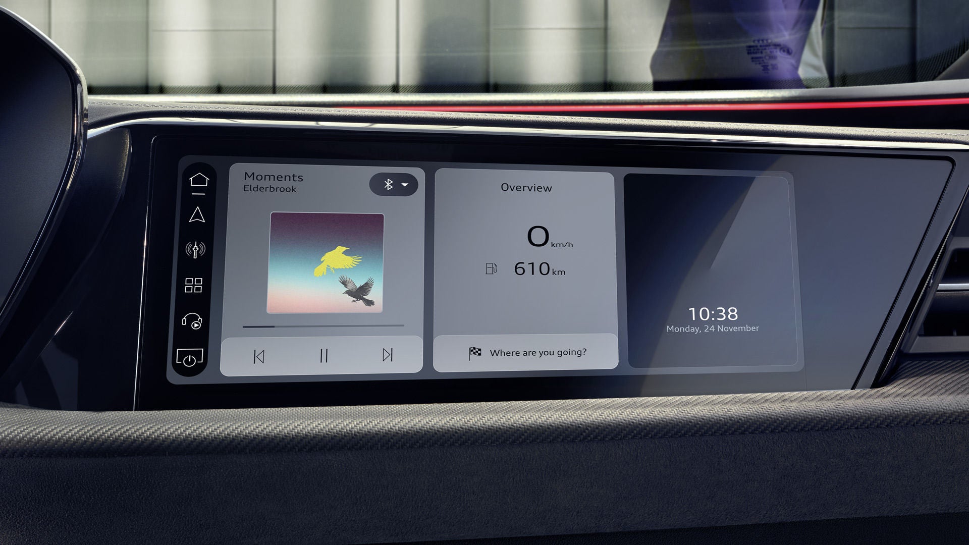 Foto de la pantalla del copiloto del Audi SQ5 Sportback. 