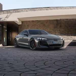 Green RS e-tron GT Performance parked