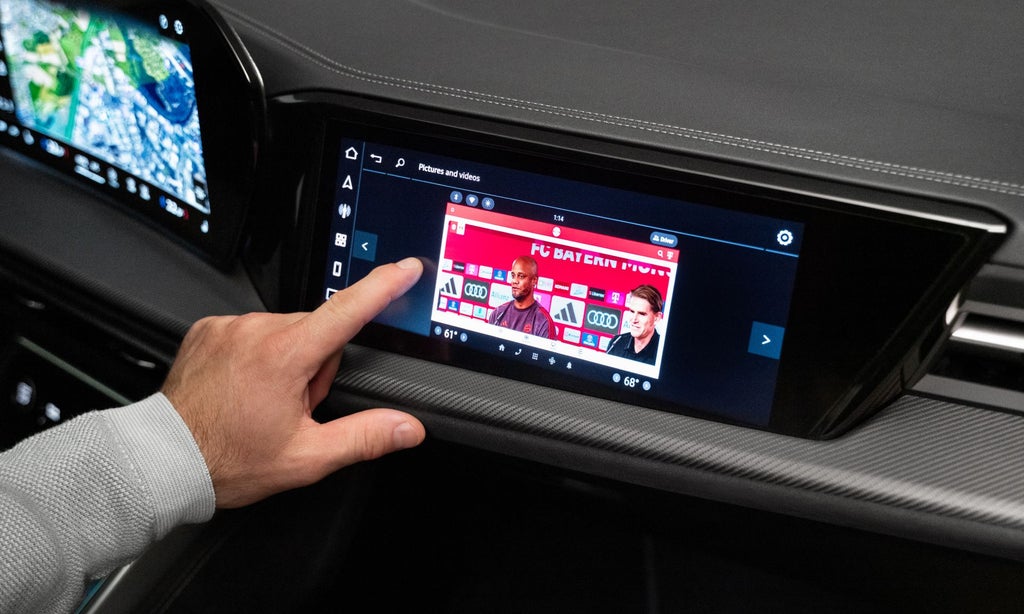 Football streaming content on the passenger display.