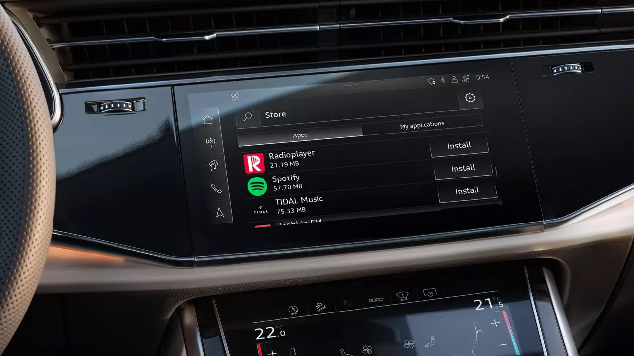 Foto de los servicios digitales del Audi Q7 SUV.