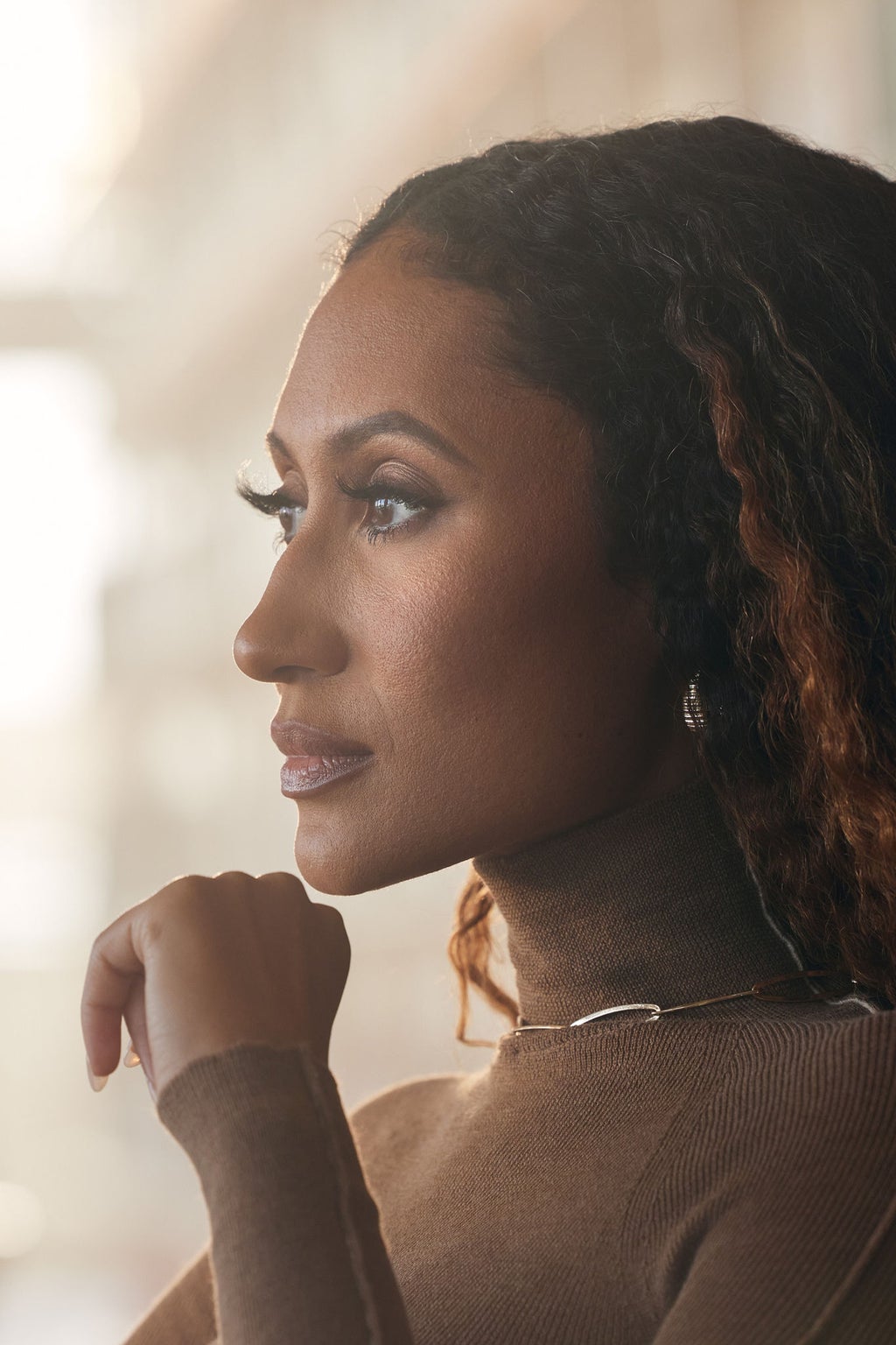 Elaine Welteroth looking into the distance.